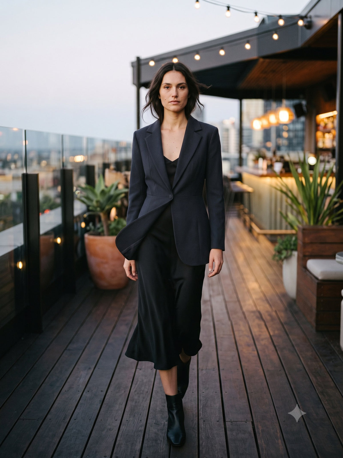 Smoulder Tailored Blazer in Ink, front