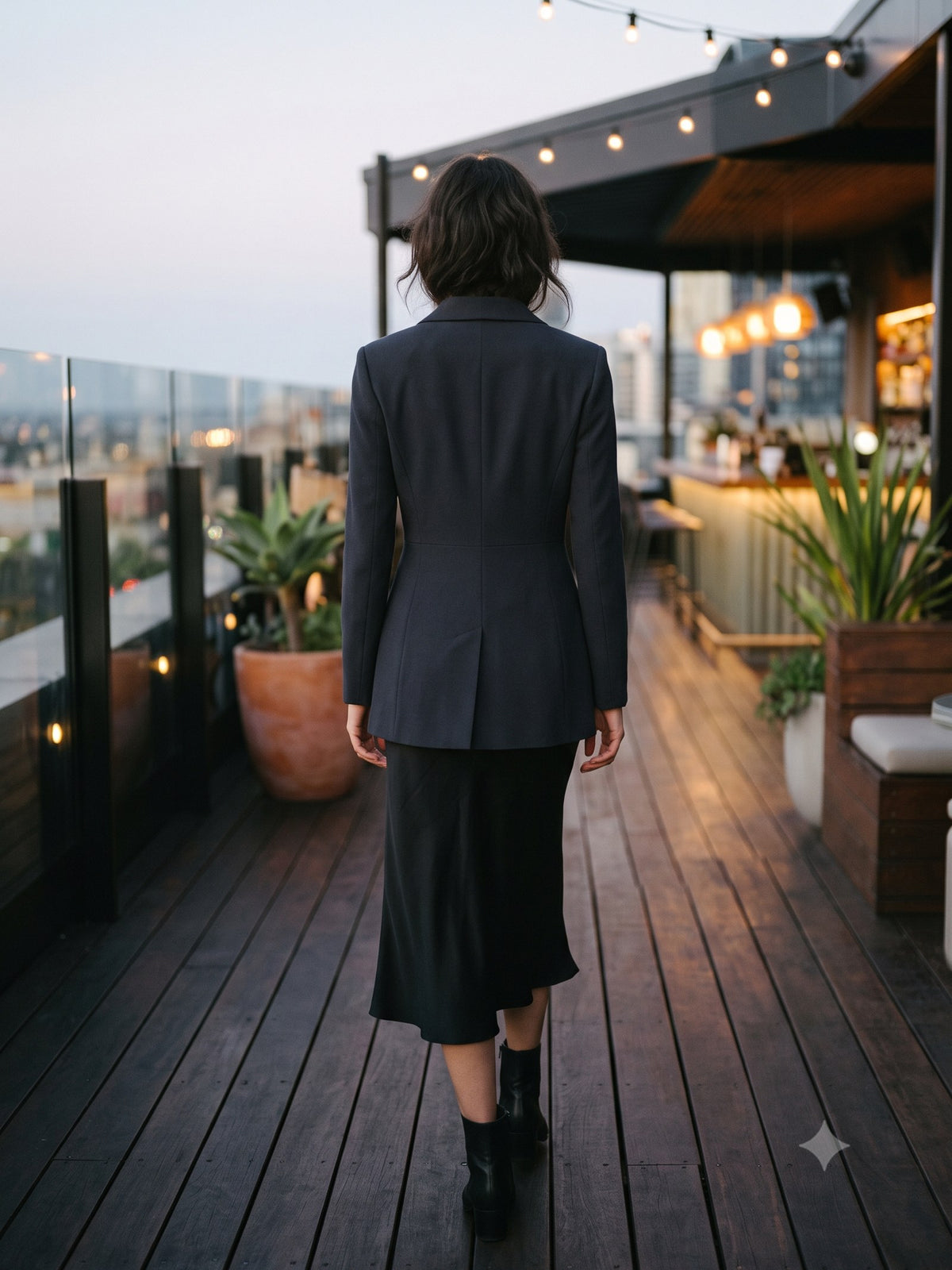 Smoulder Tailored Blazer in Ink, back