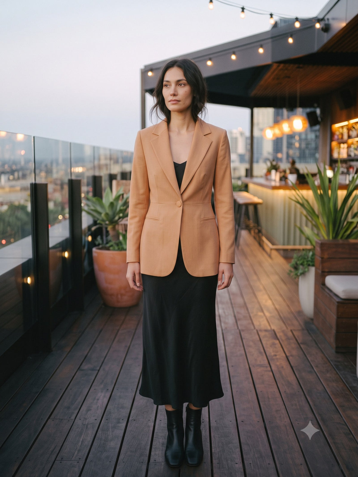 Smoulder Tailored Blazer in Oat, front