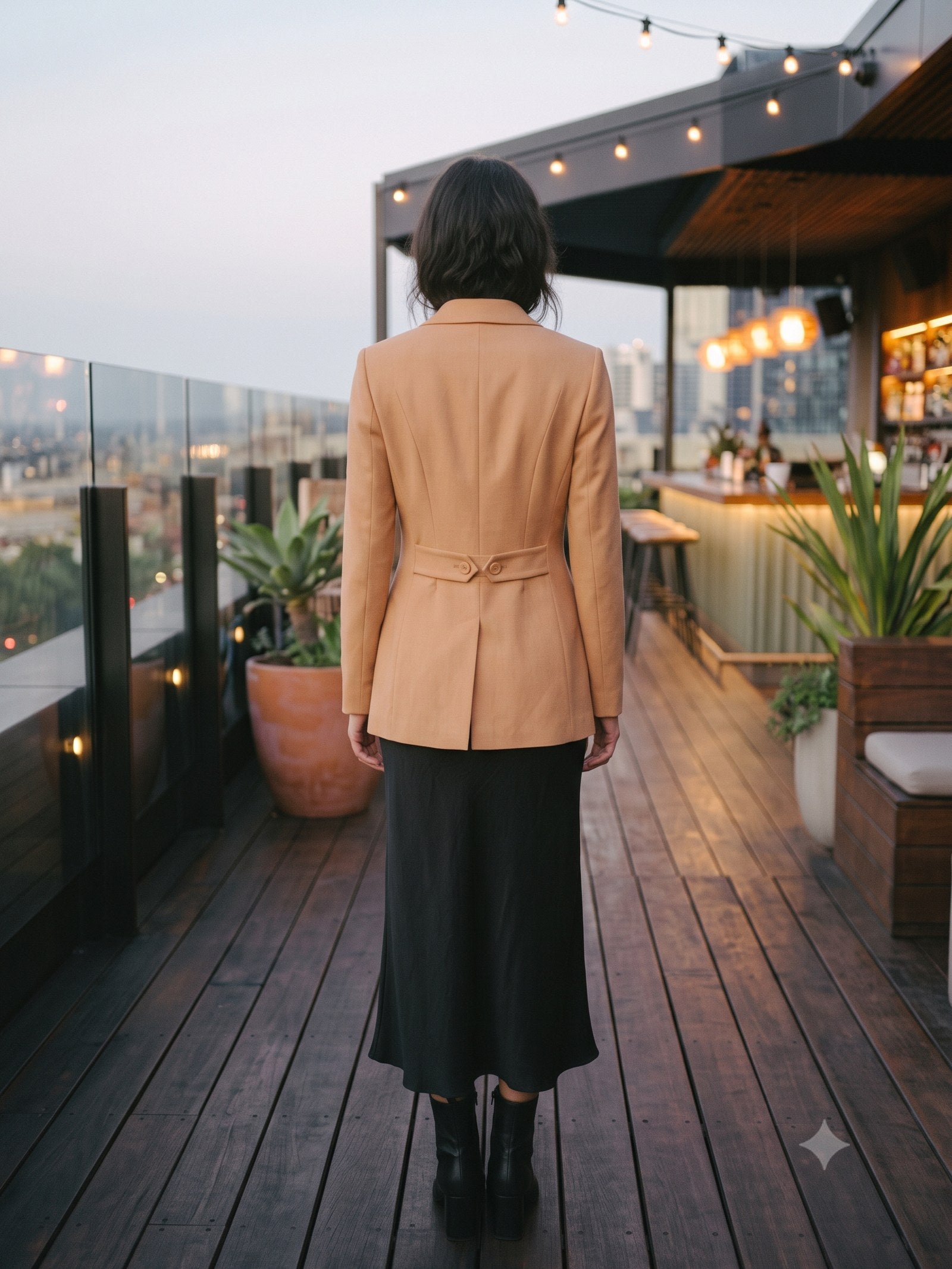 Smoulder Tailored Blazer in Oat, back