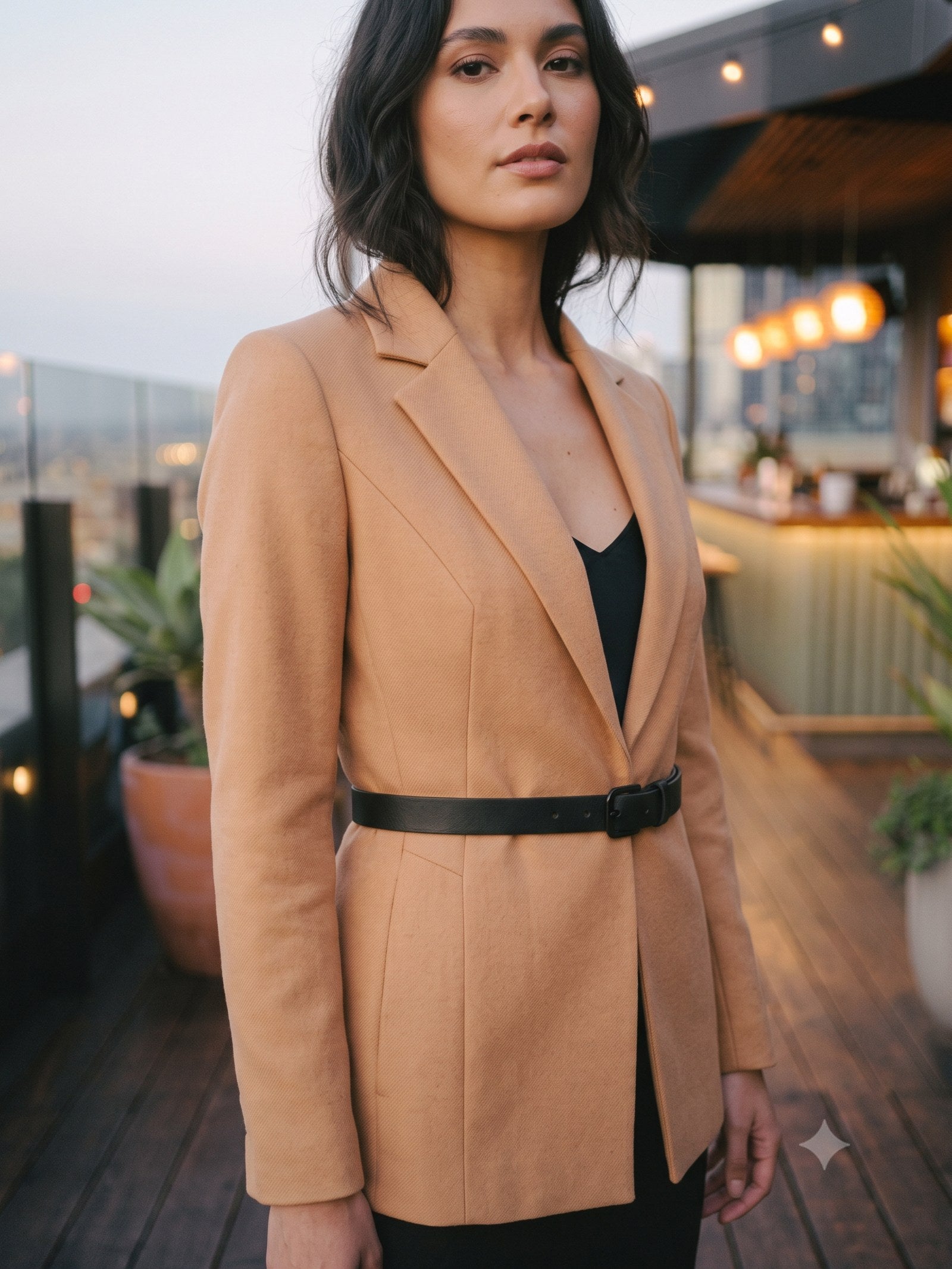 Smoulder Tailored Blazer in Oat, detail