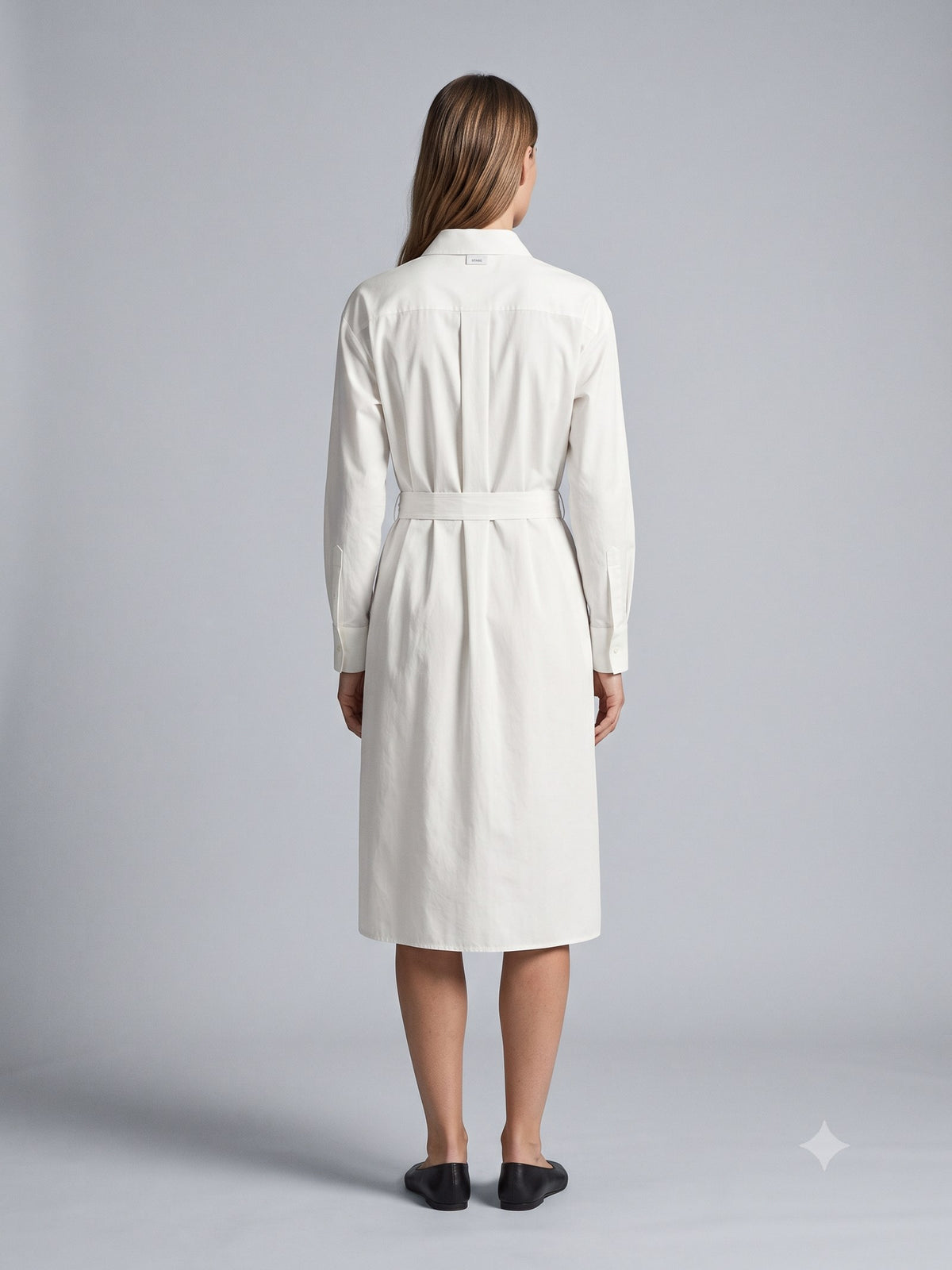 Threshold Poplin Shirt Dress in Chalk, back
