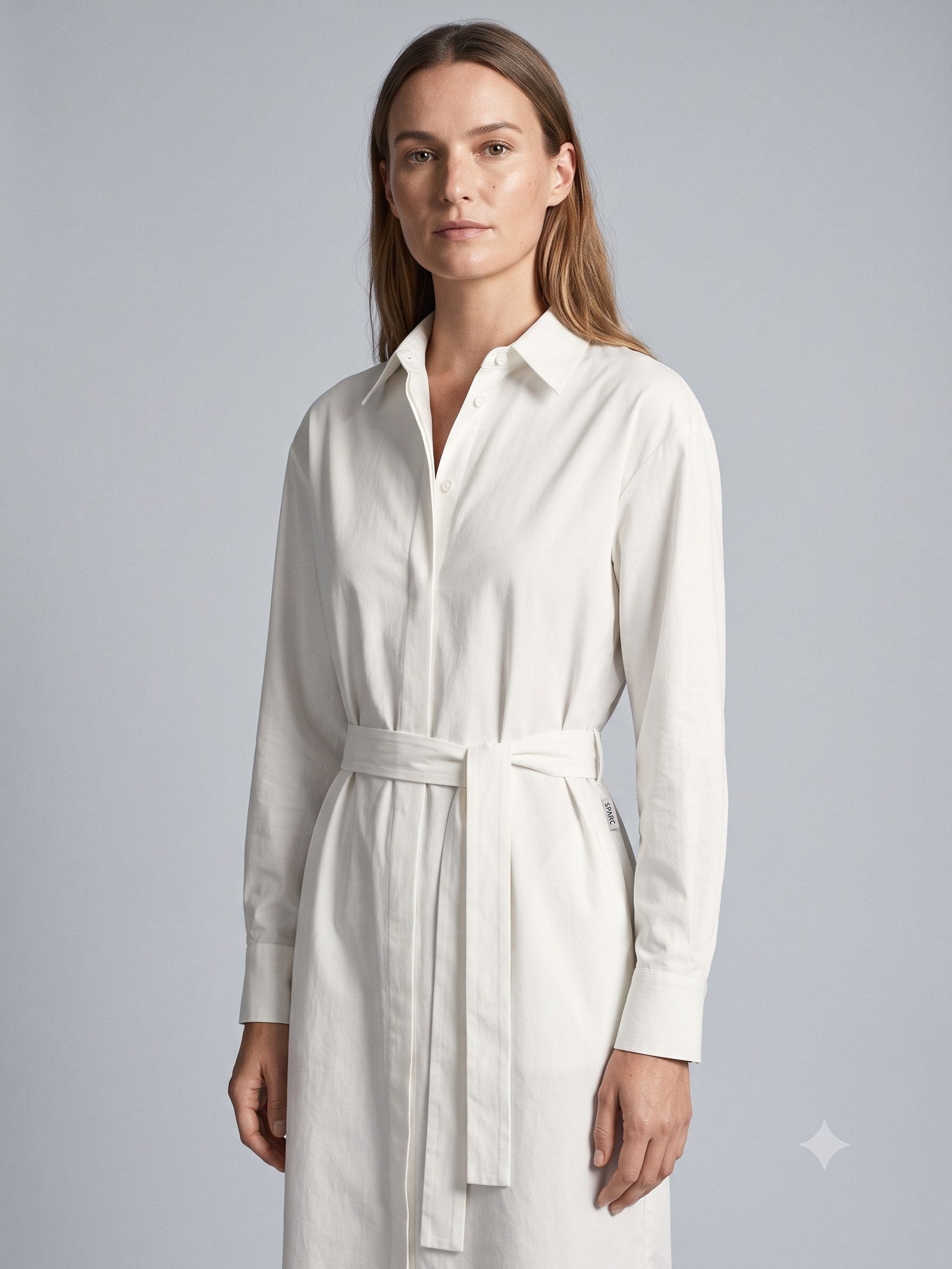 Threshold Poplin Shirt Dress in Chalk, detail