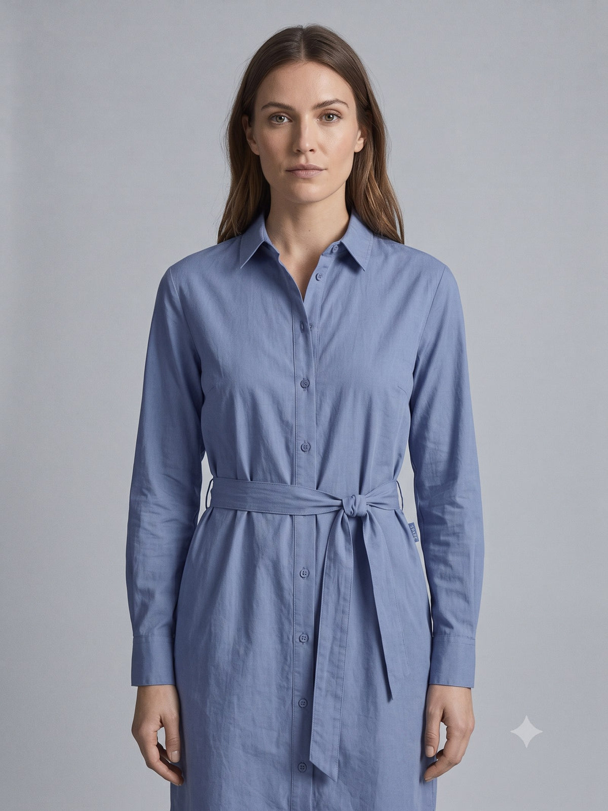 Threshold Poplin Shirt Dress in Cornflower, detail