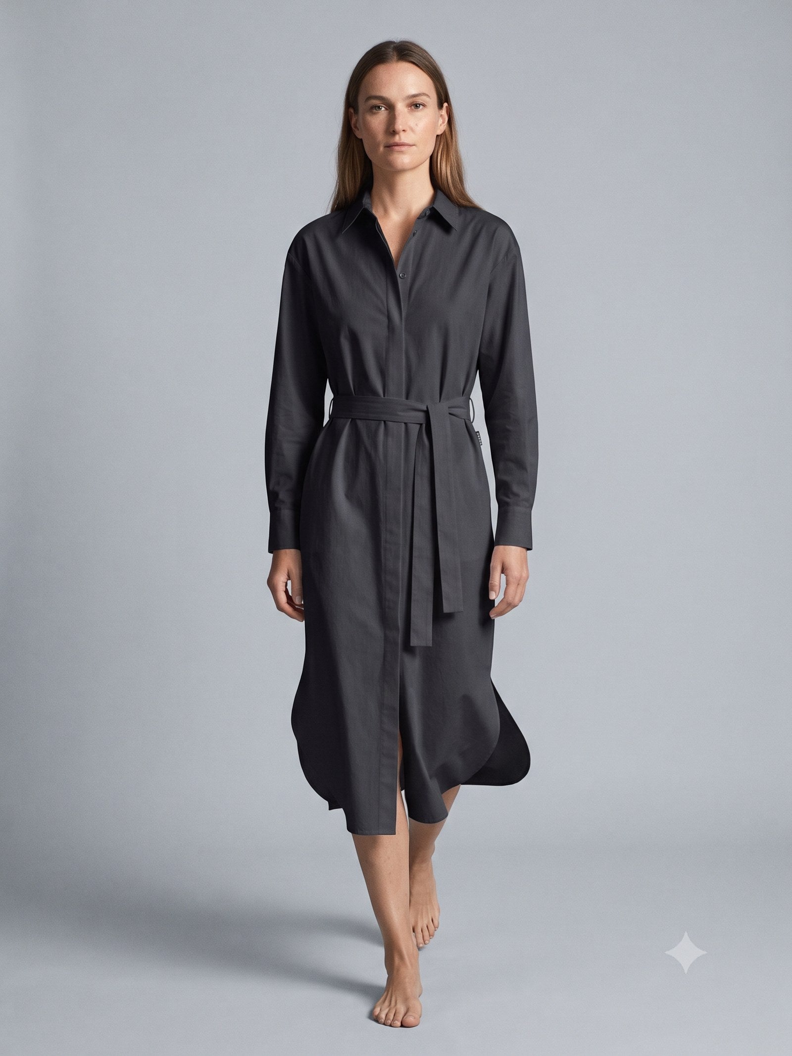 Threshold Poplin Shirt Dress in Ink, front