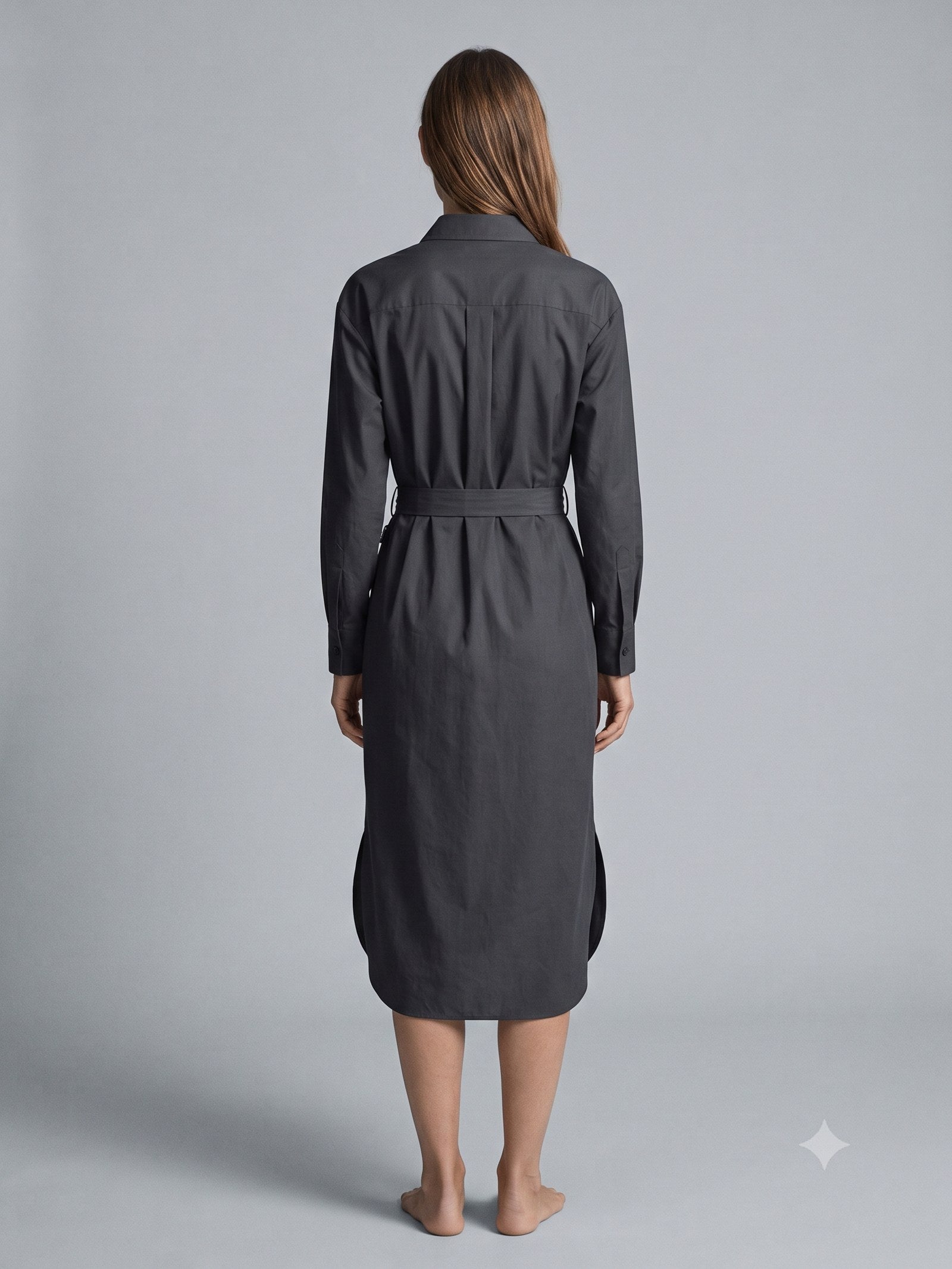 Threshold Poplin Shirt Dress in Ink, back