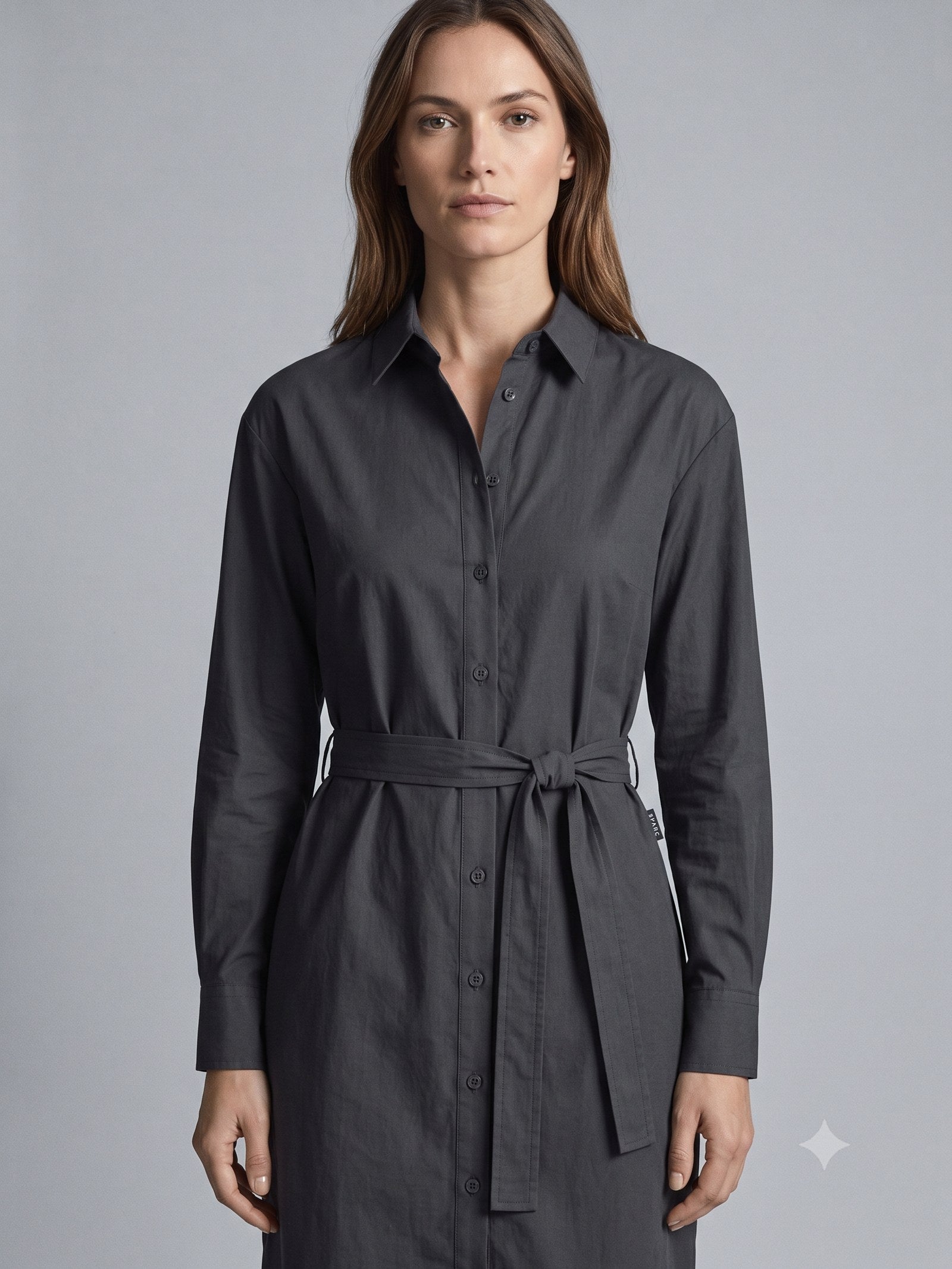Threshold Poplin Shirt Dress in Ink, detail