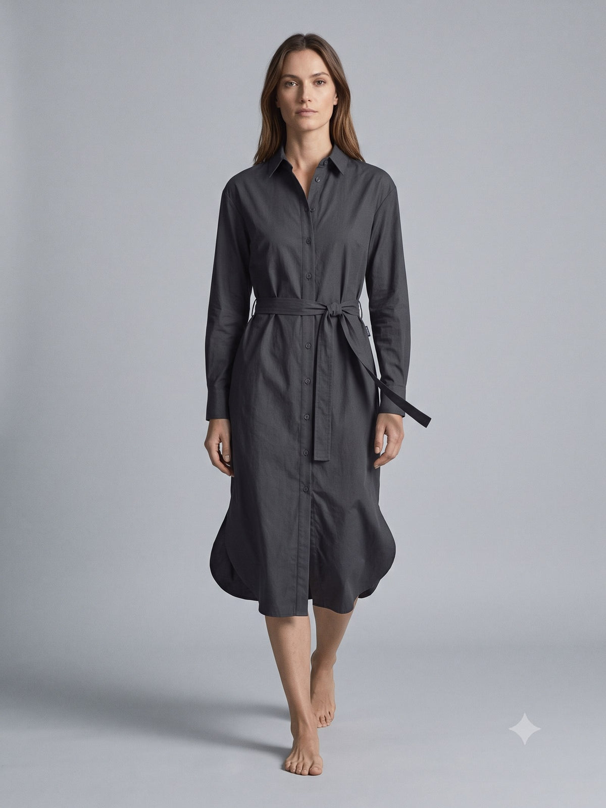 Threshold Poplin Shirt Dress in Ink, in motion