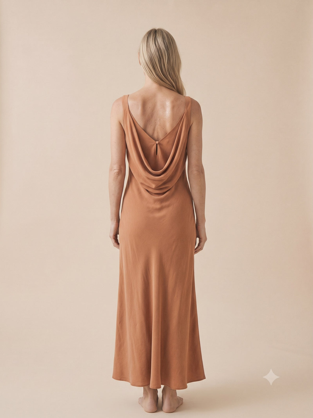 Tide Washed Silk Maxi in Clay, back