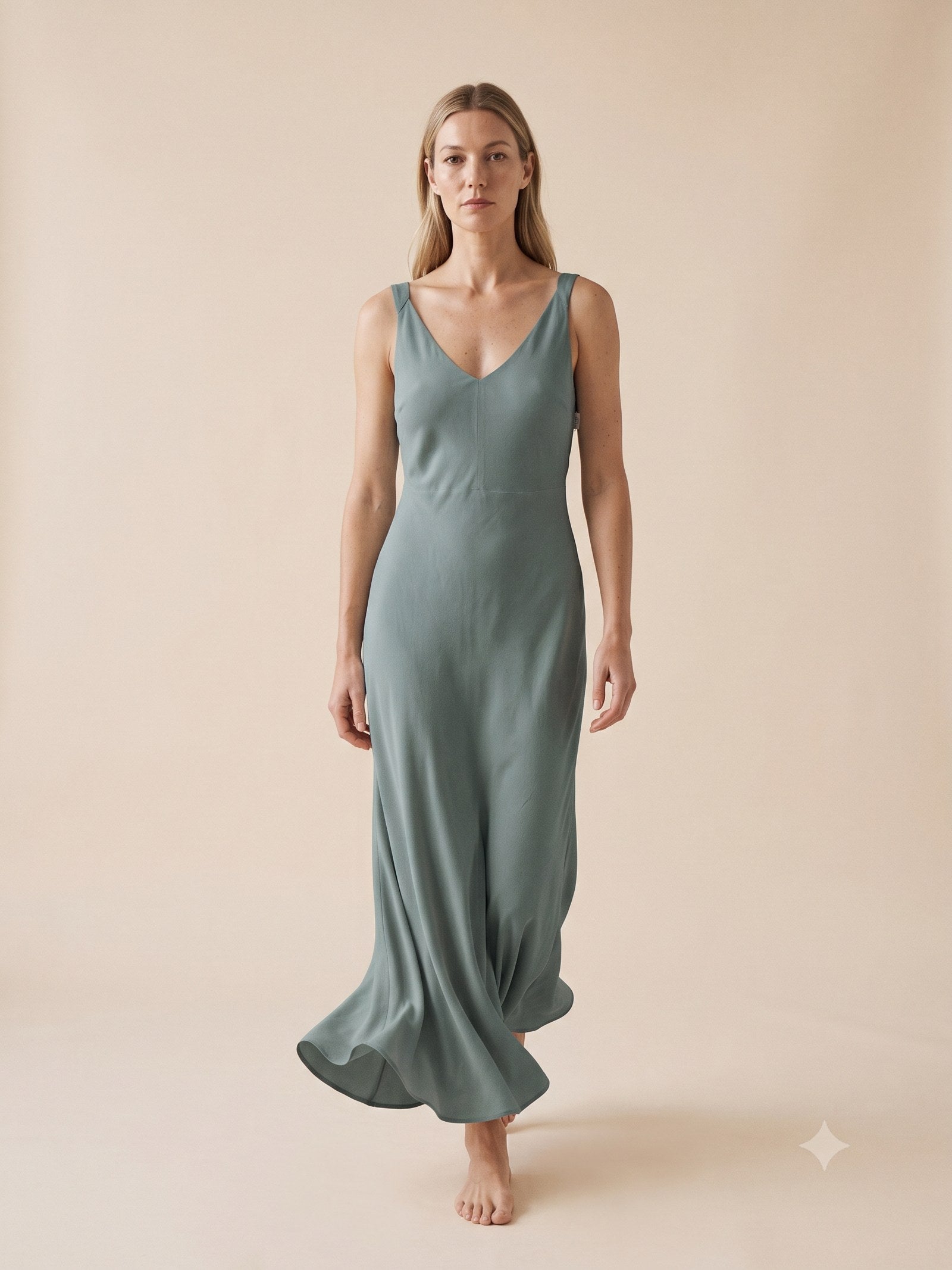 Tide Washed Silk Maxi in Rockpool, front