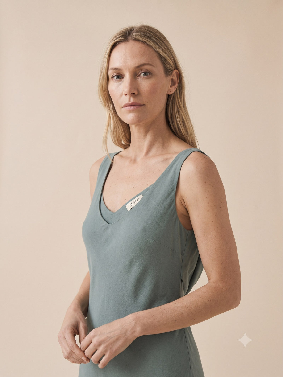 Tide Washed Silk Maxi in Rockpool, detail