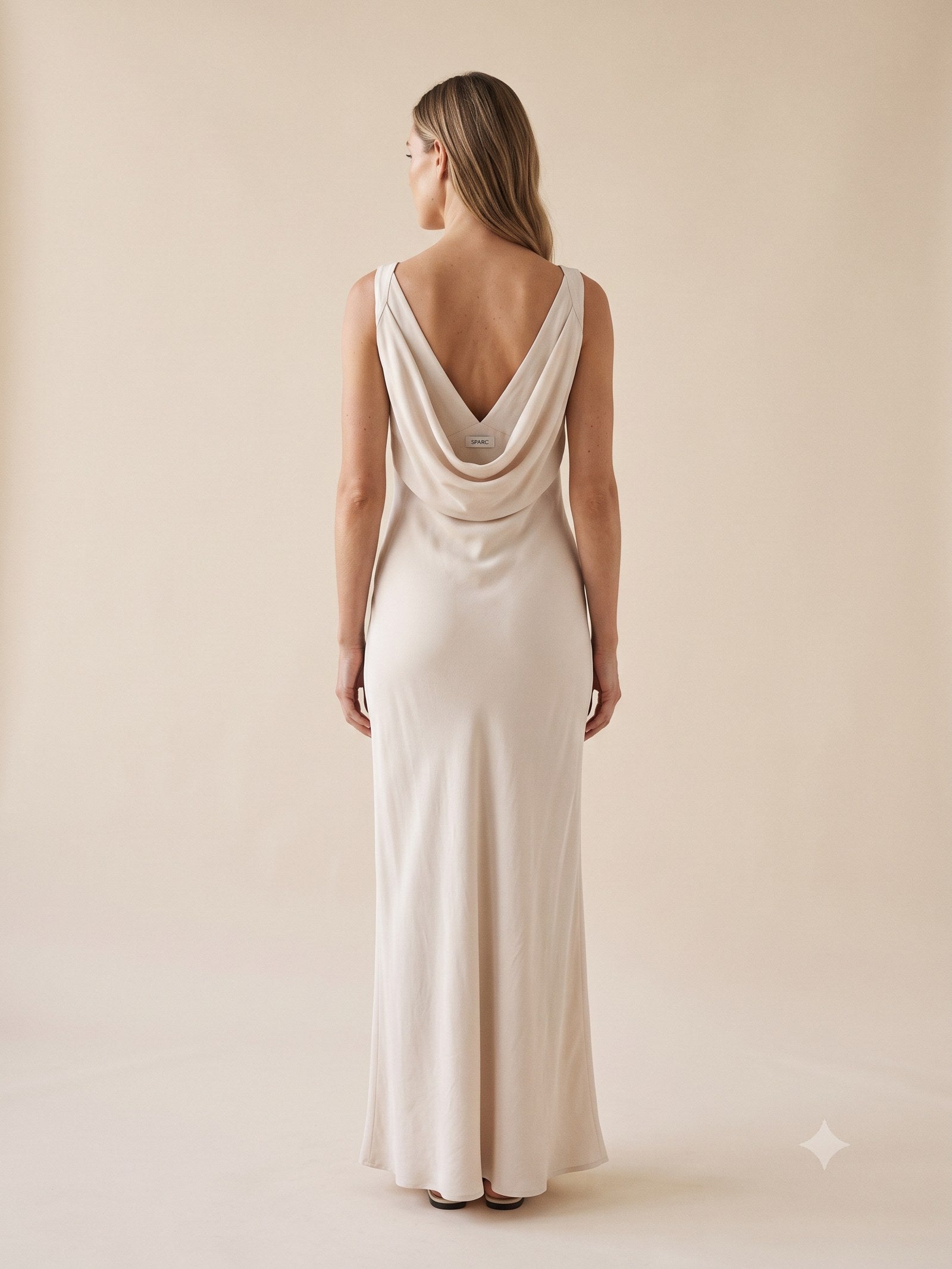Tide Washed Silk Maxi in Shell, back