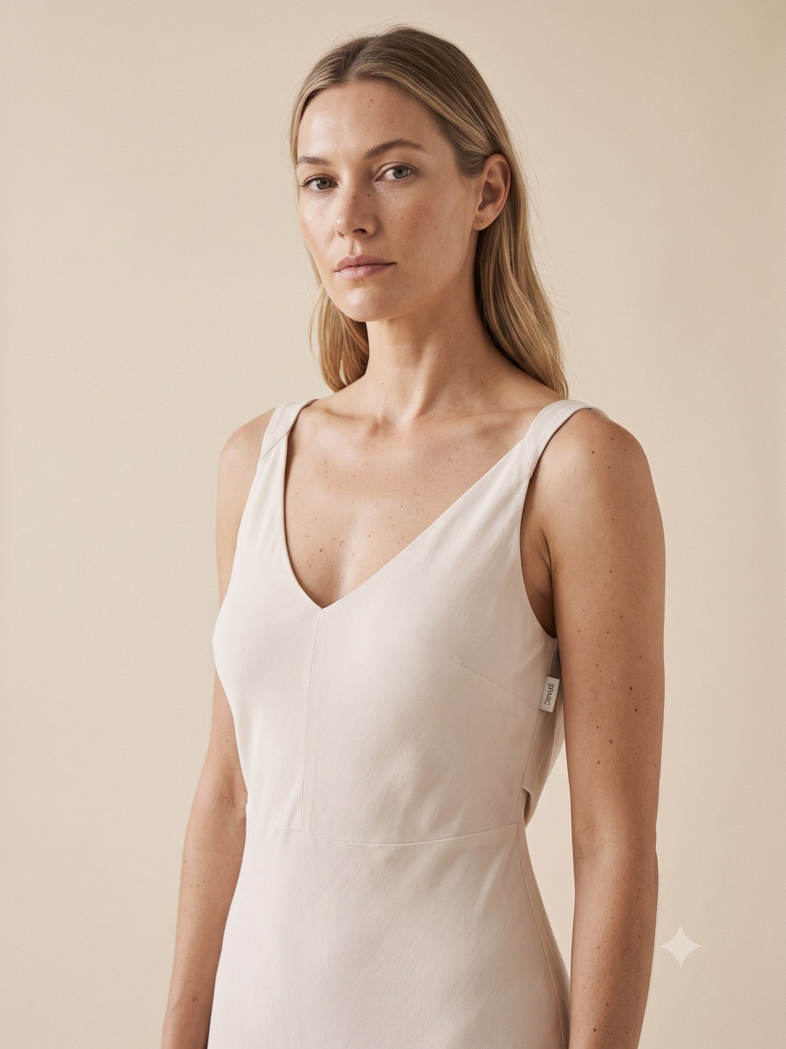 Tide Washed Silk Maxi in Shell, detail