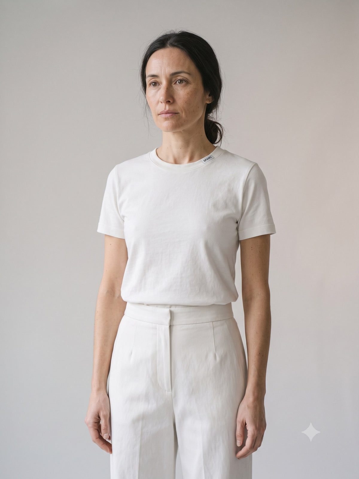 Trestle Fluid Twill Trouser in Chalk, detail