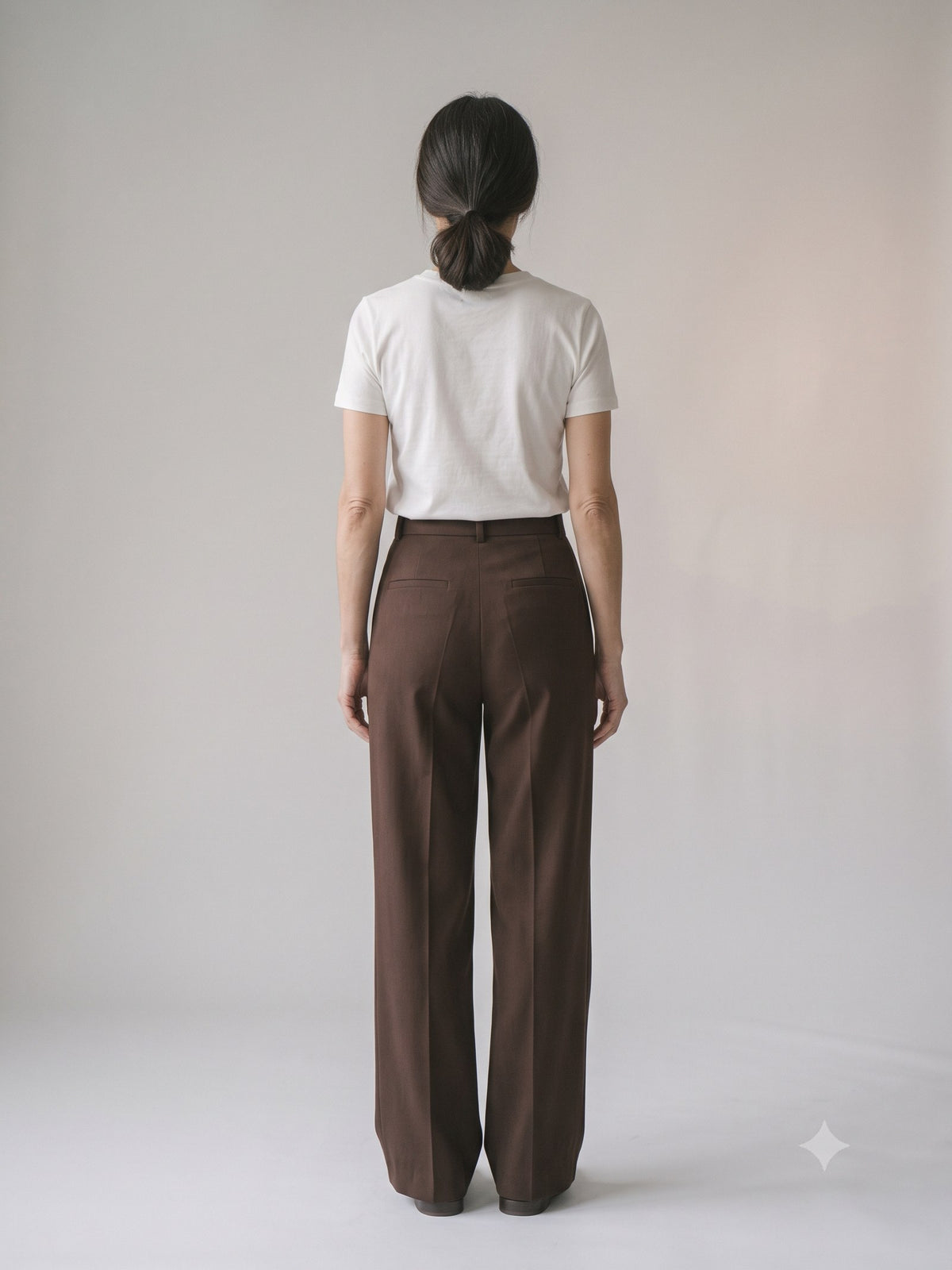 Trestle Fluid Twill Trouser in Espresso, back