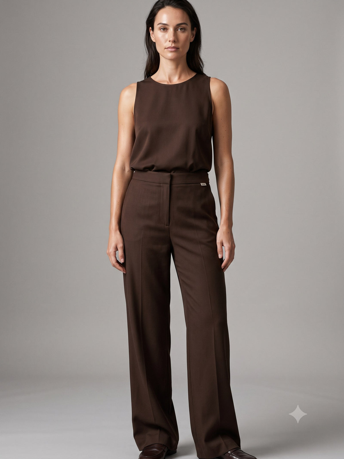 Trestle Fluid Twill Trouser in Espresso, detail