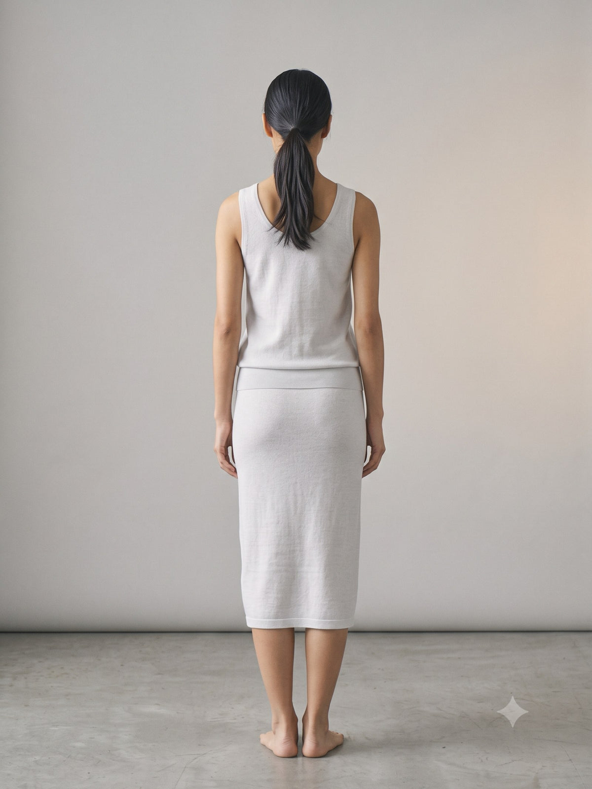 Truss Merino Tank and Skirt Set in Cloud, back