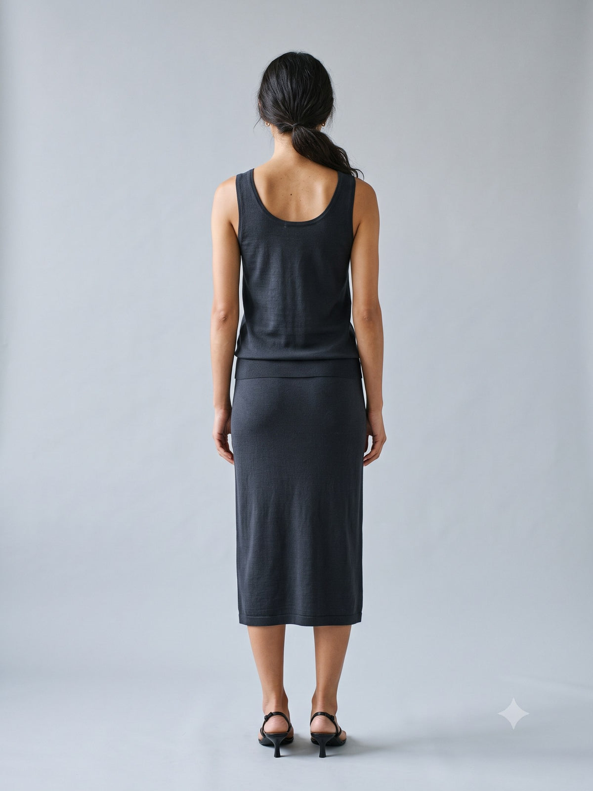 Truss Merino Tank and Skirt Set in Ink, back