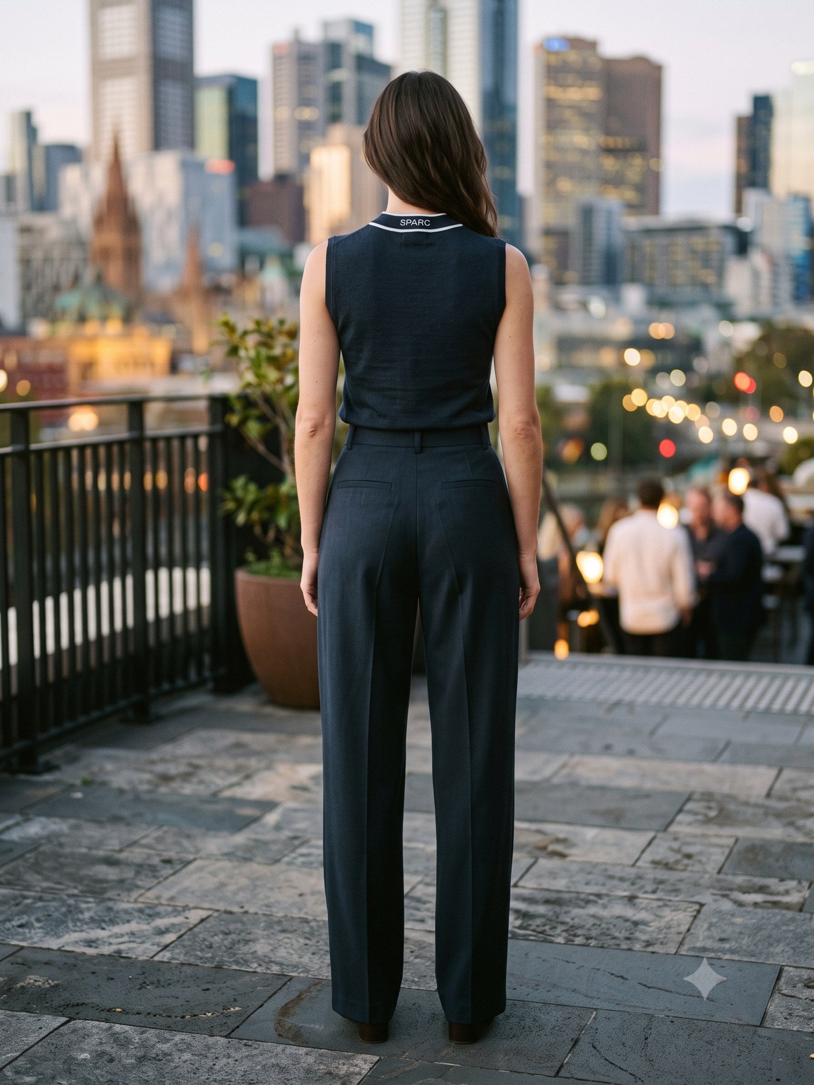 Vigil Pleated Trouser in Ink, back