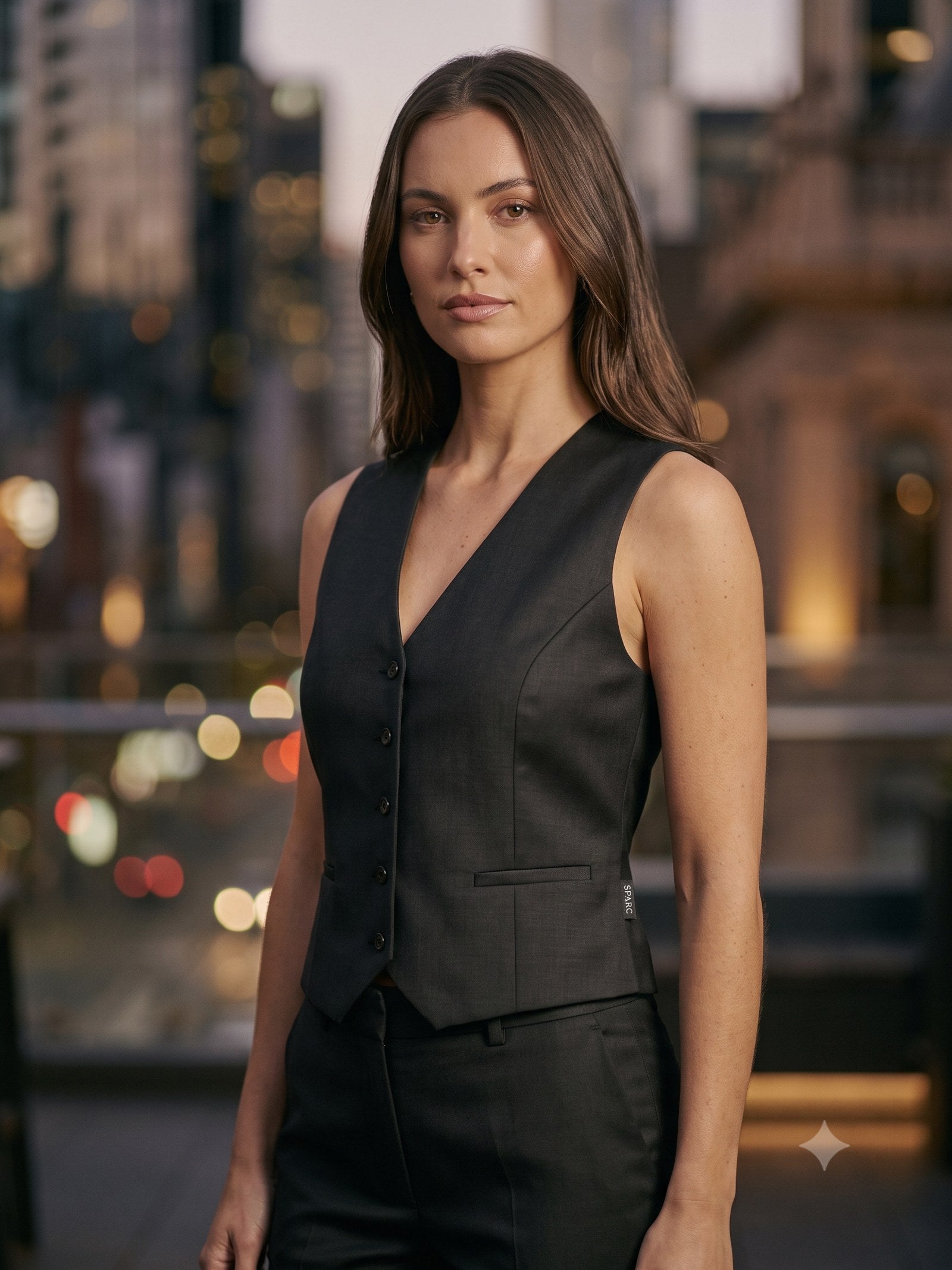 Votive Silk Faille Three-Piece in Onyx, detail